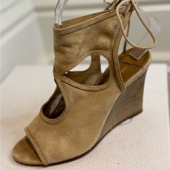 We Love Our Suede Aquazzura Sandals. This Is Barely Worn Light Suede With A Heel - Picture 5 of 9